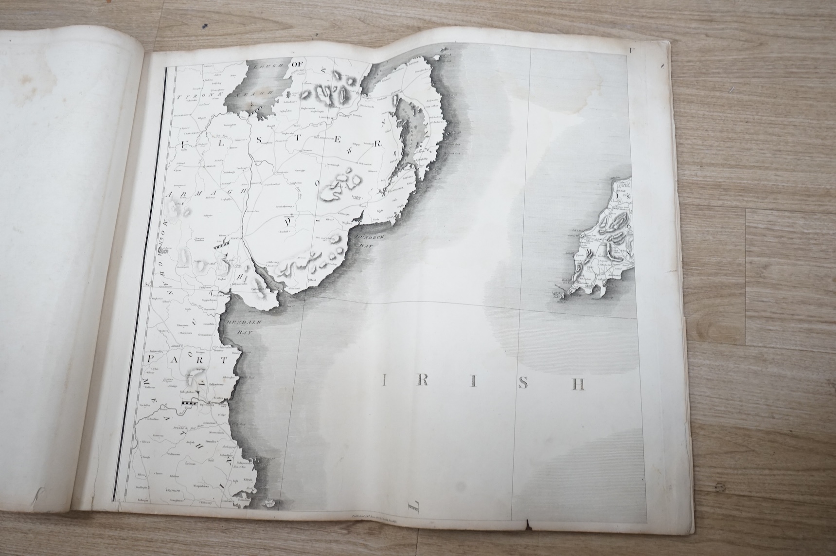 Stockdale, John (1749-1814) - Map of England and Wales from the Latest Surveys, elephant folio, double-page title, 19 double-page maps, numbered 1-20, (title being number 4), London, 14th June, 1809, bound with - Map of